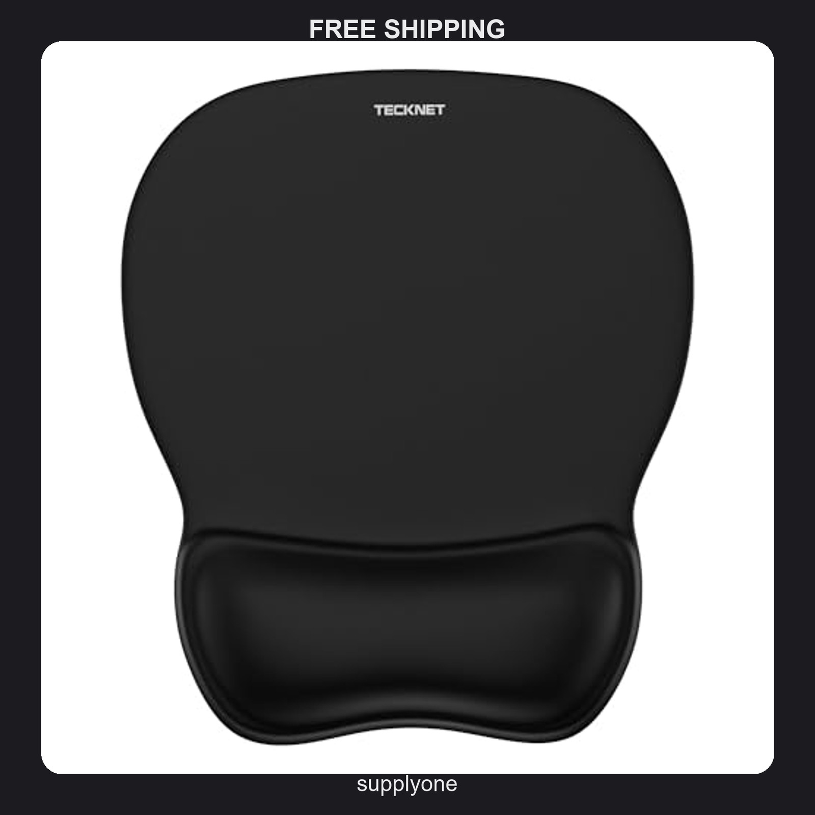 TECKNET Gel Ergonomic Mouse Pad Wrist Rest Non-Slip PU Base Black