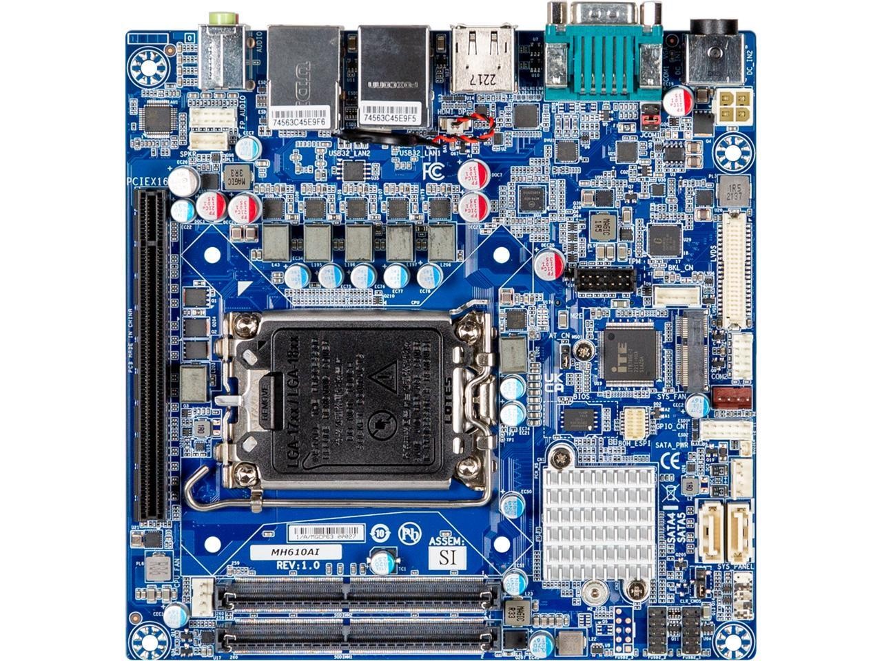 GIGAIPC mITX-H610A Mini ITX Server Motherboard with Intel H610 Chipset, support
