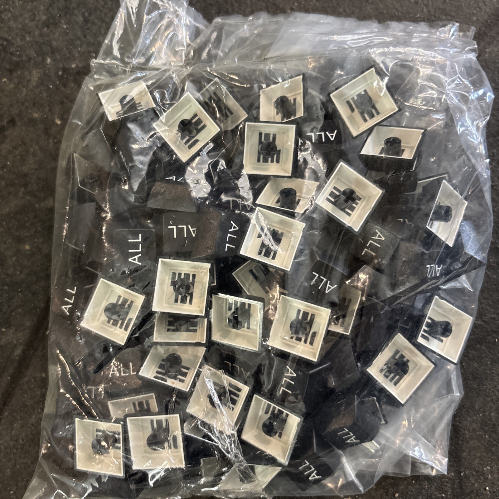 50 Vintage Black Keycaps ALL