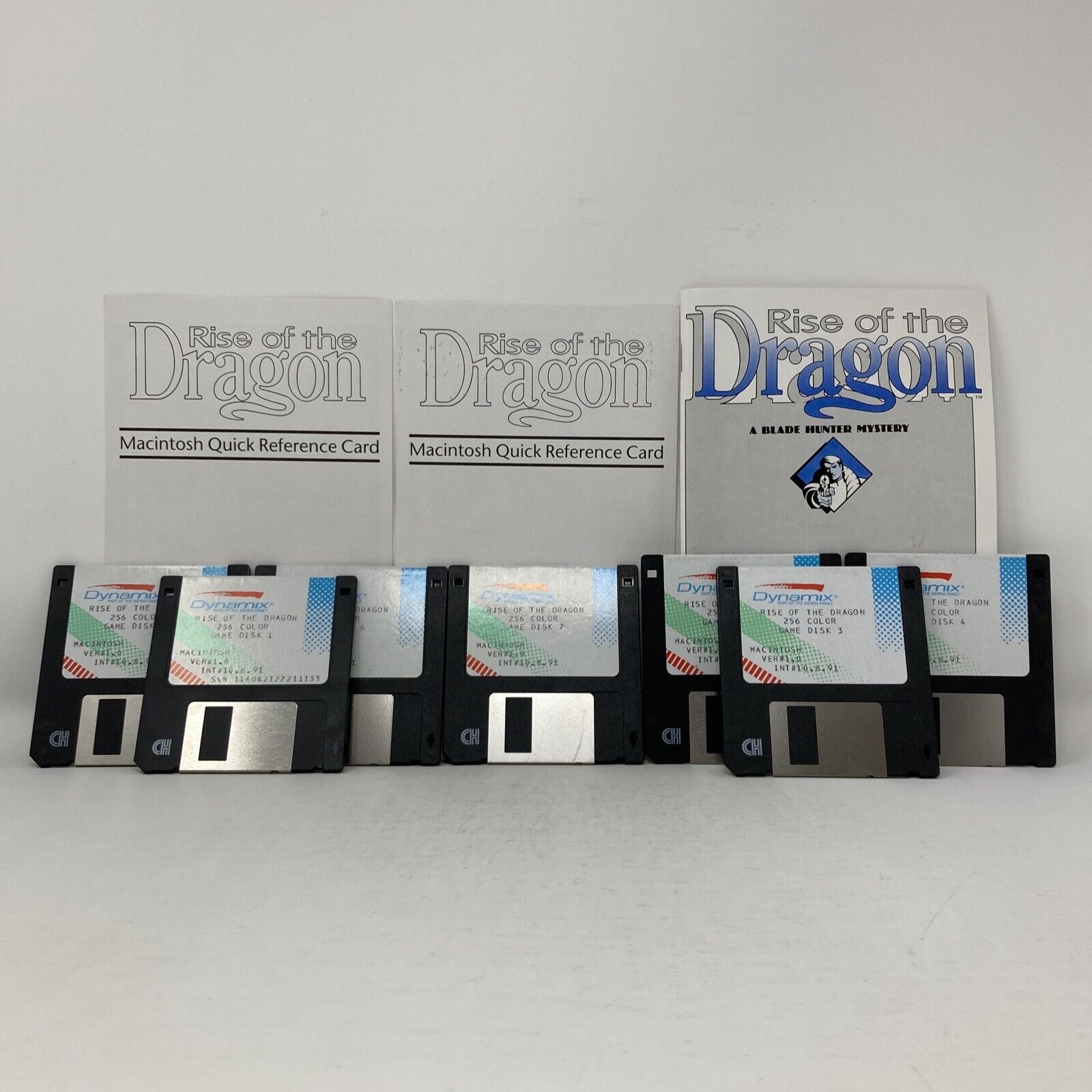 Rise Of The Dragon 256 Color Game Macintosh Ver#1.0 7 Floppys & Manual (F14)