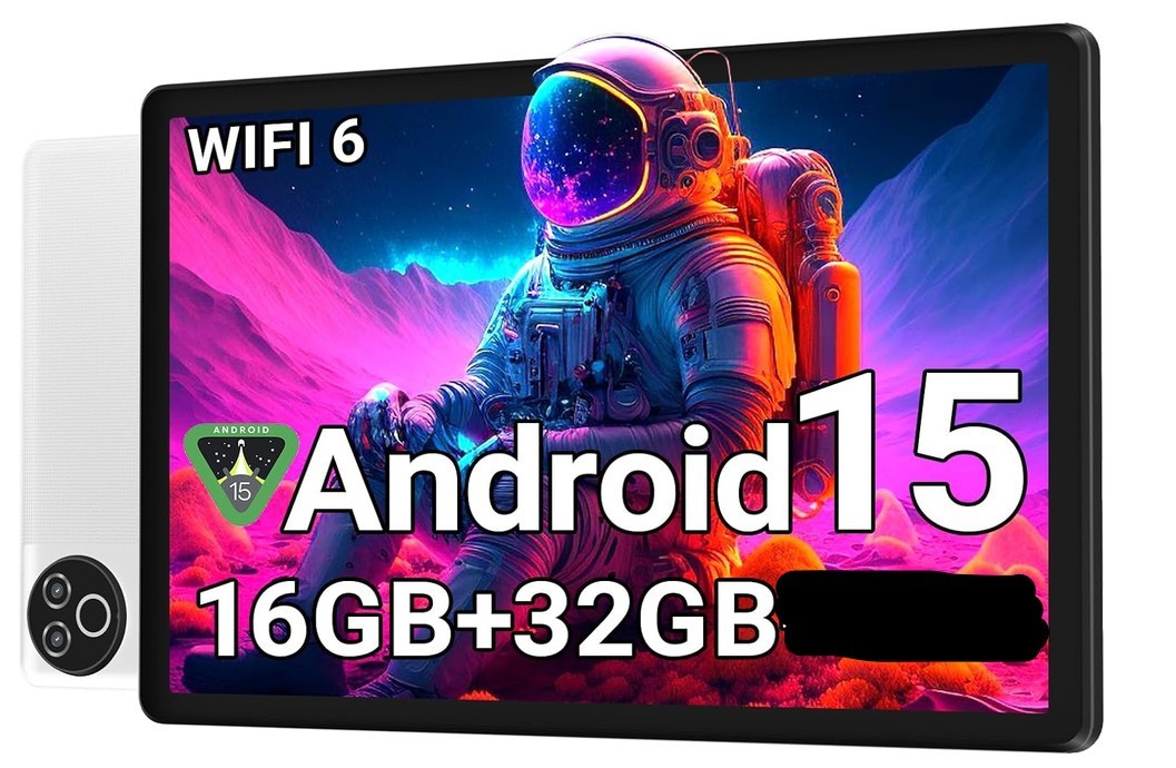 Open Box - Evermyth Android 15 Tablet 10 Inch, 16GB RAM 32GB ROM (Silver)