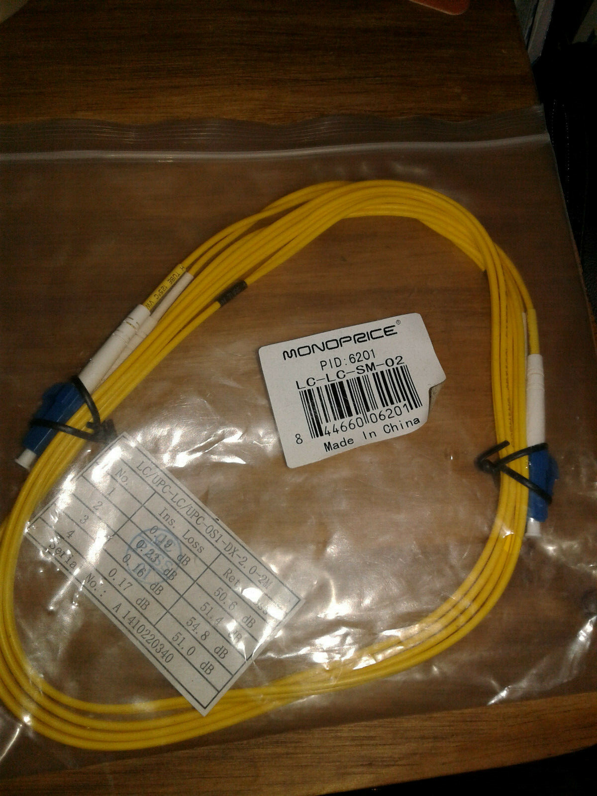 Monoprice Fiber Optic Cable 6201 LC-LC-SM-02