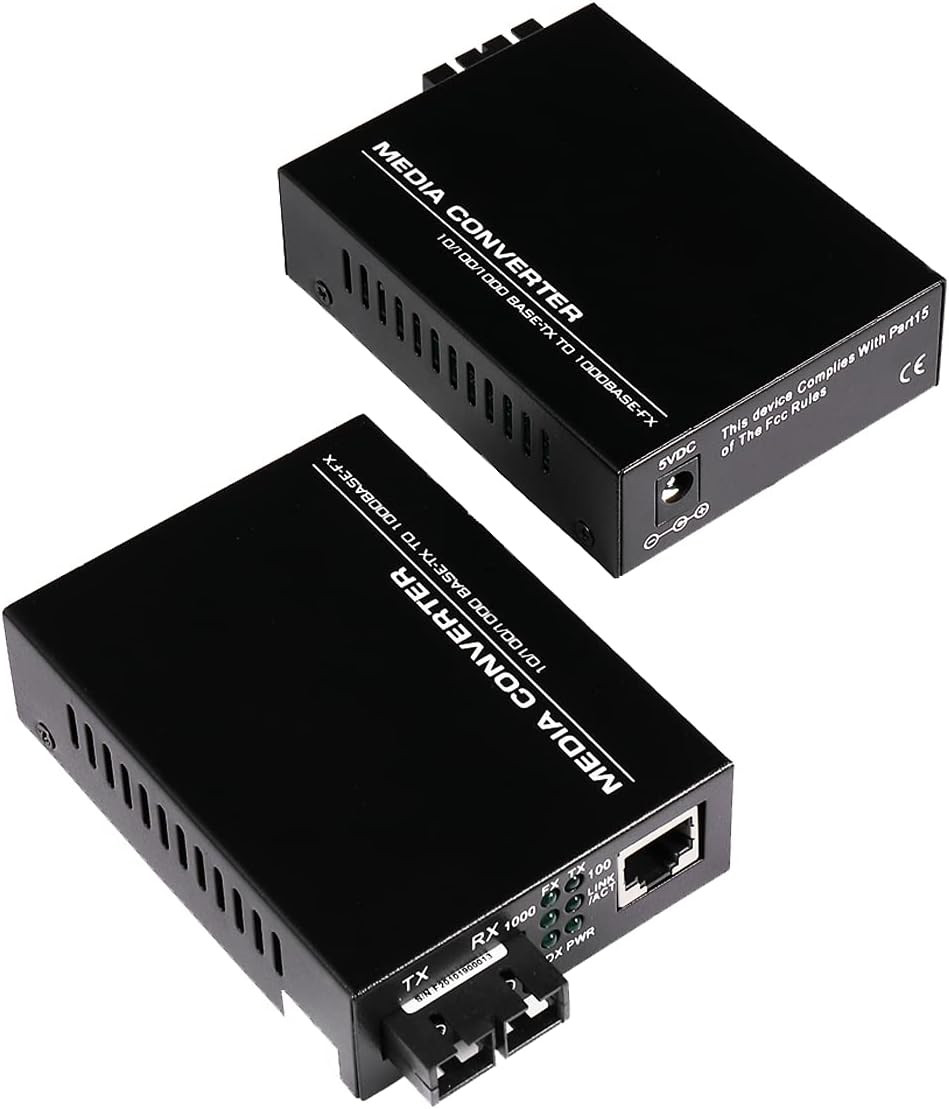 Single Mode Dual SC Fiber Gigabit Fast Ethernet Media Converter, Mini 1X
