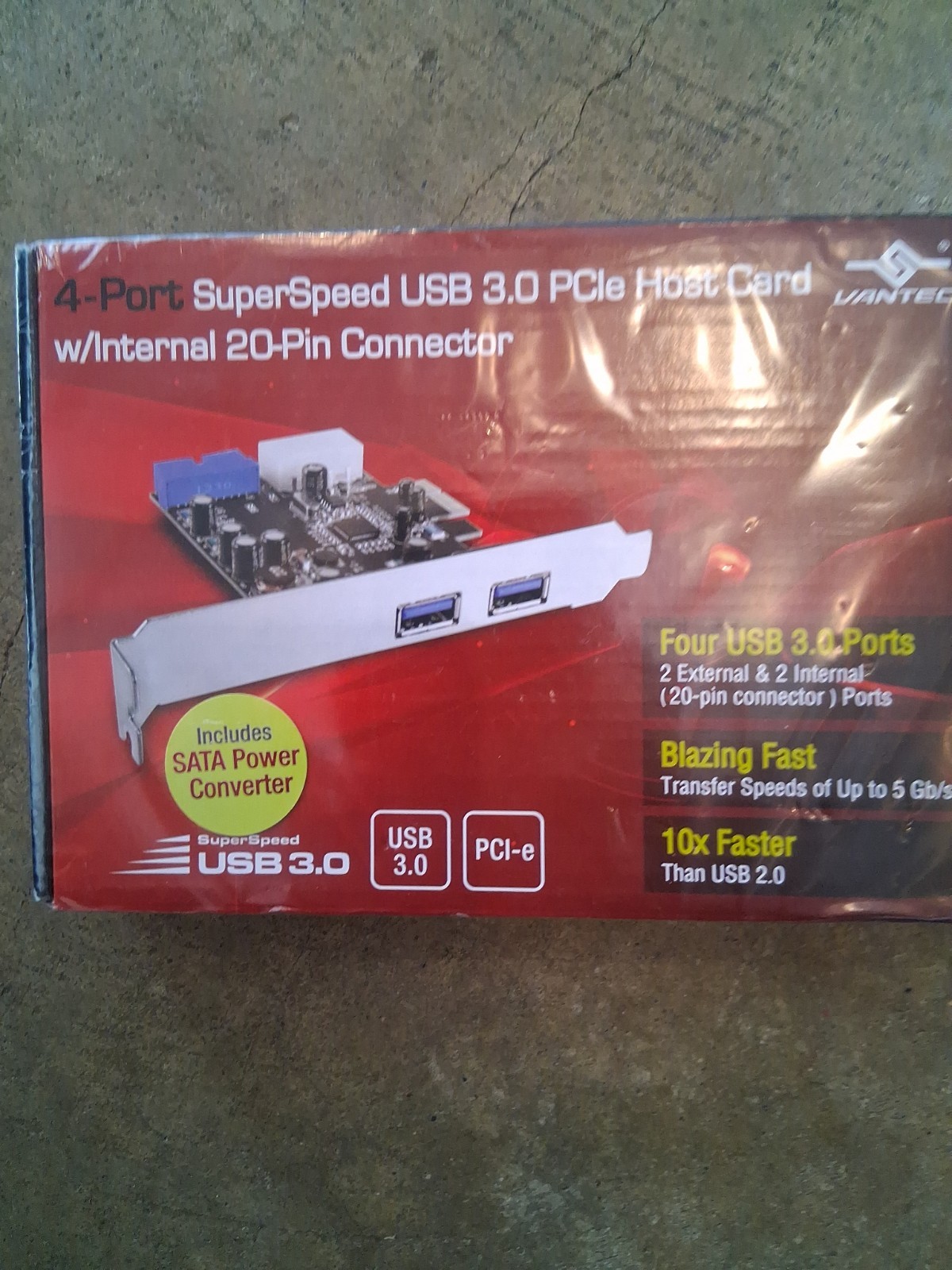 Vantec 4-Port SuperSpeed USB 3.0 PCIe Host Card w/ Internal 20-Pin Connector