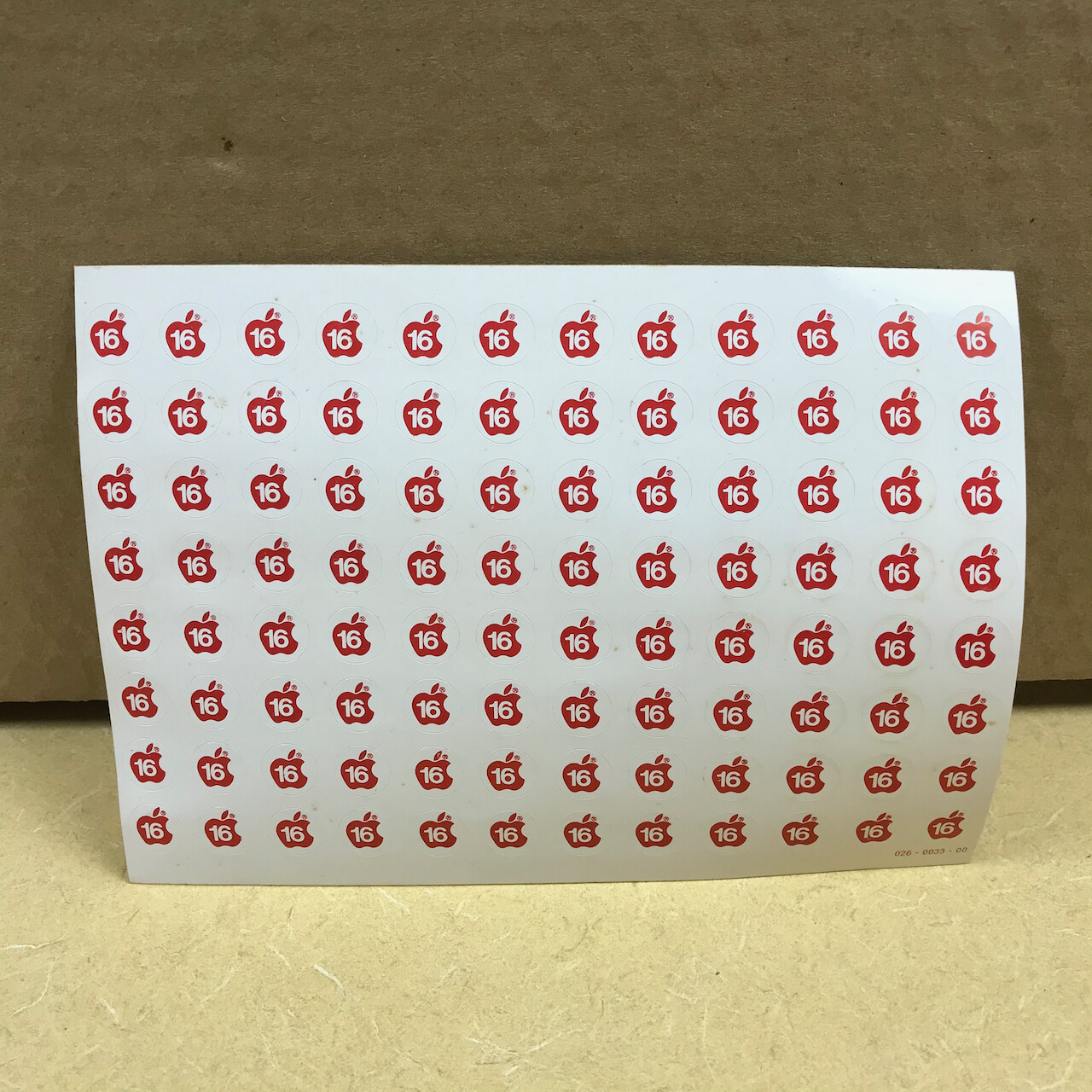 Rare SHEET of Apple II Drive Stickers ___ Apple VERY RARE ___ End 70s/early 80s