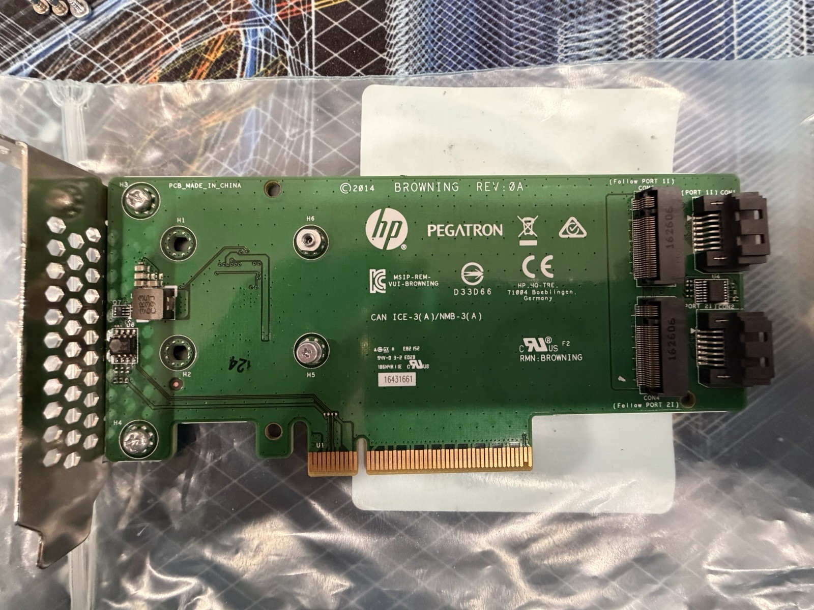 HP Dual M.2 SATA PCIe Storage Controller SSD P/N:759505-001 777259-002