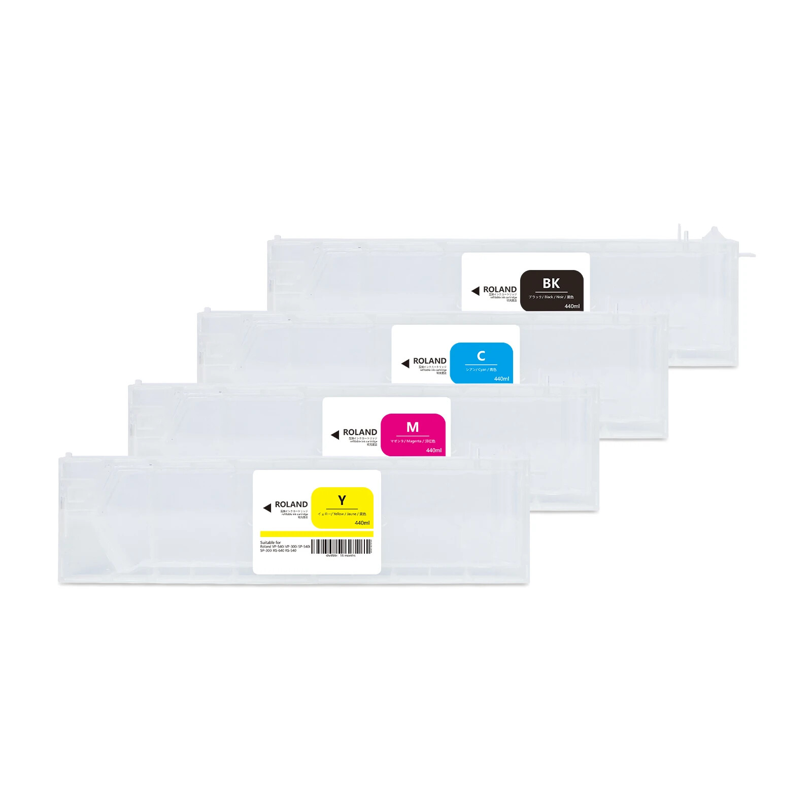 4x440ML Permanet chip refillable ink cartridge For Roland Versa Studio BN-20