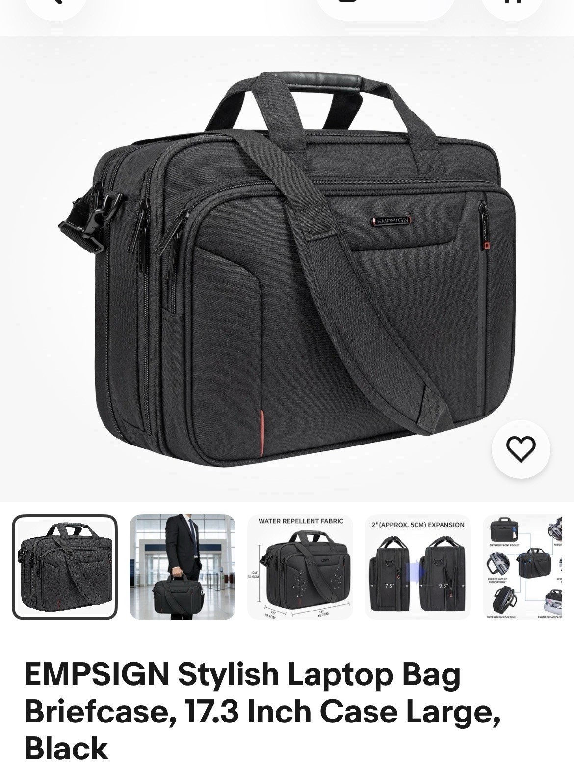 EMPSIGN 17.3 Underseat Carry-On Bag Laptop Backpack Travel Bag for Women Men
