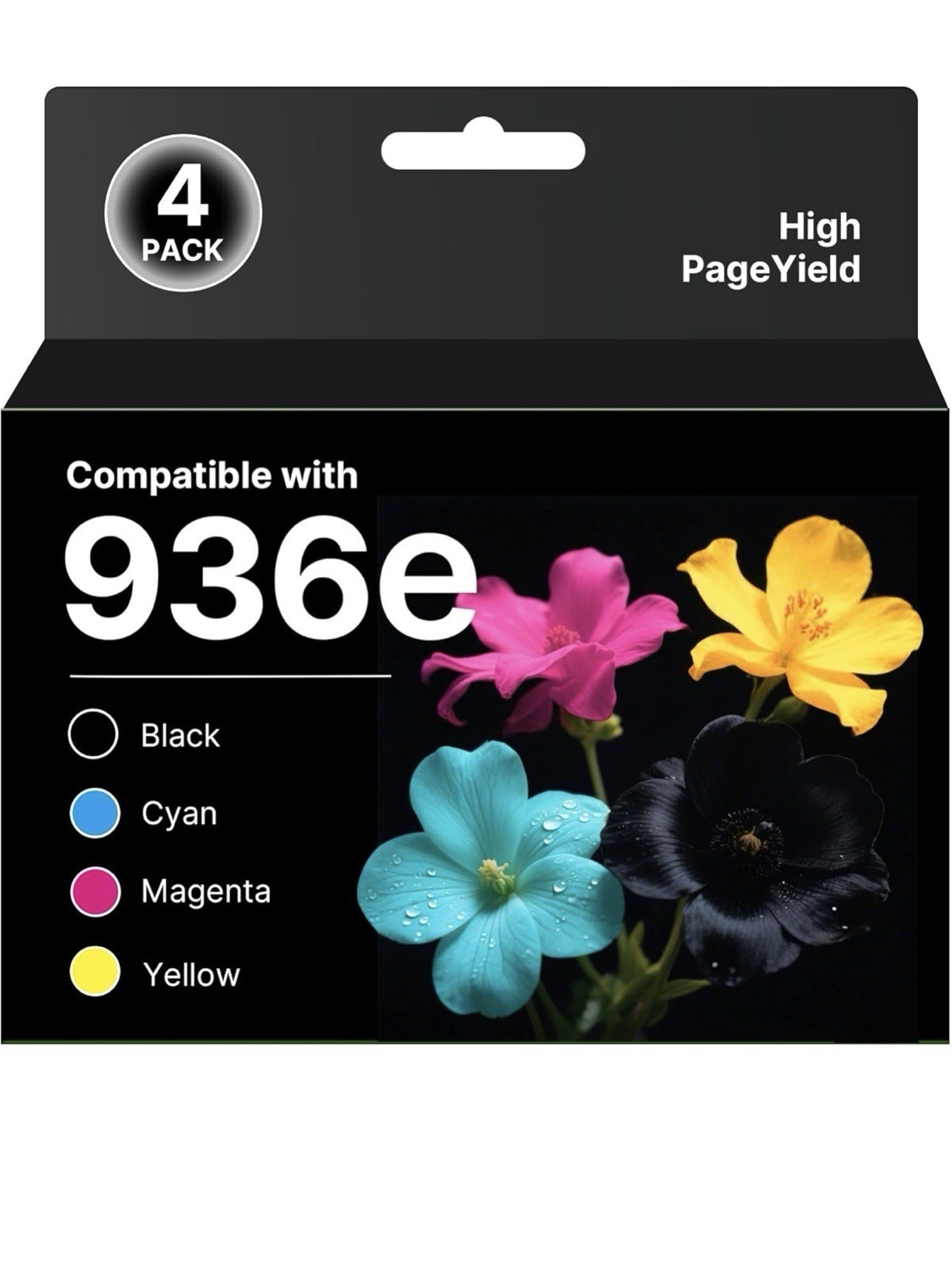 SHEENGO 936e Ink Cartridge 4-Pack For HP OfficeJet Pro Black Cyan Magenta Yellow