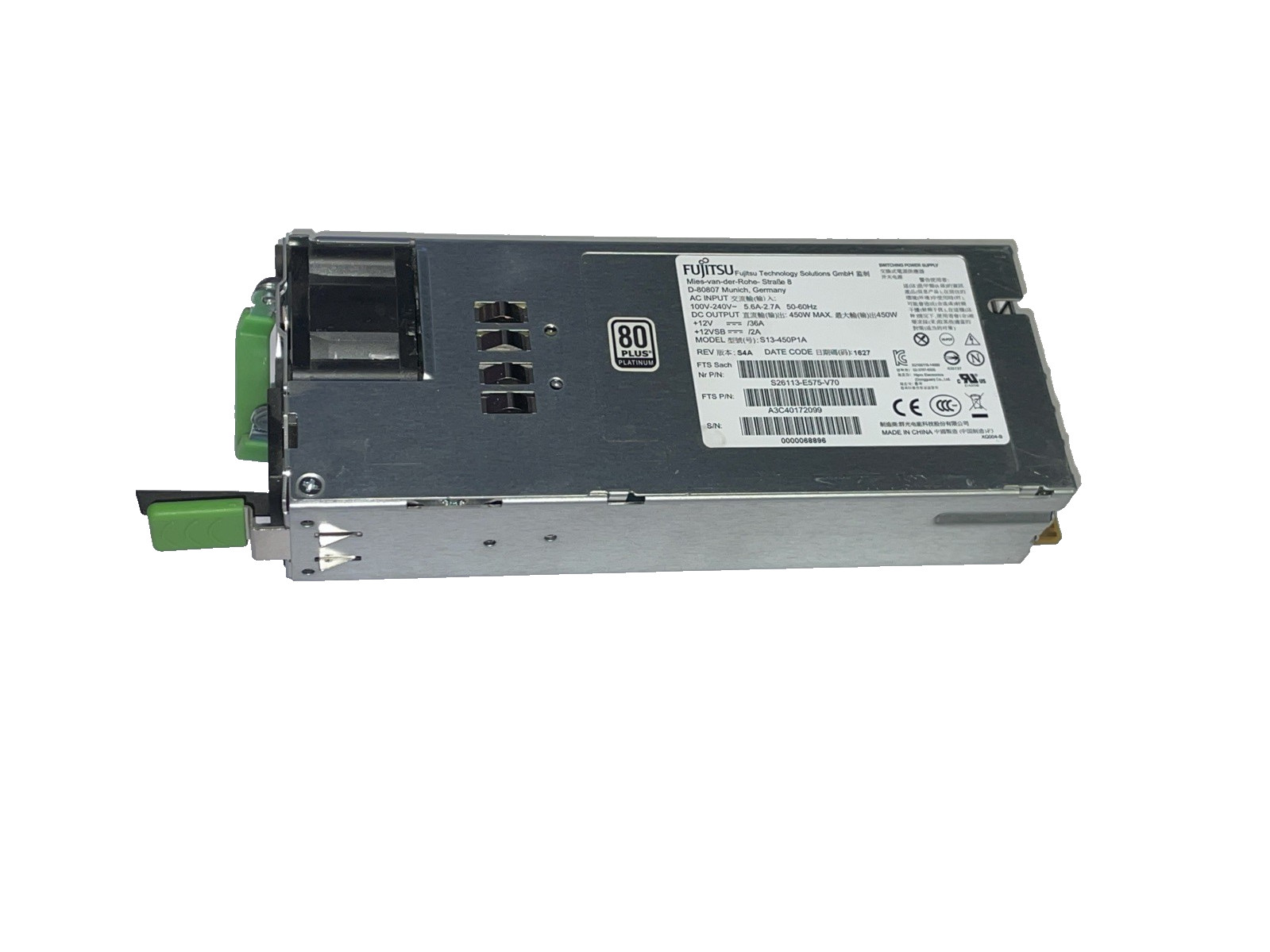 Fujitsu Primergy S26113-E575-V70 Model:S13-450P1A 450W Power Supply