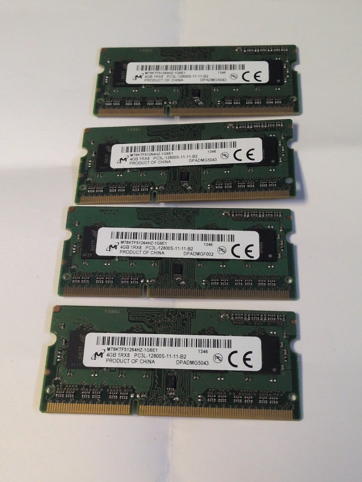 Lot Of 4 4gb 1rx8 Pc3l 12800s 11 11 B2
