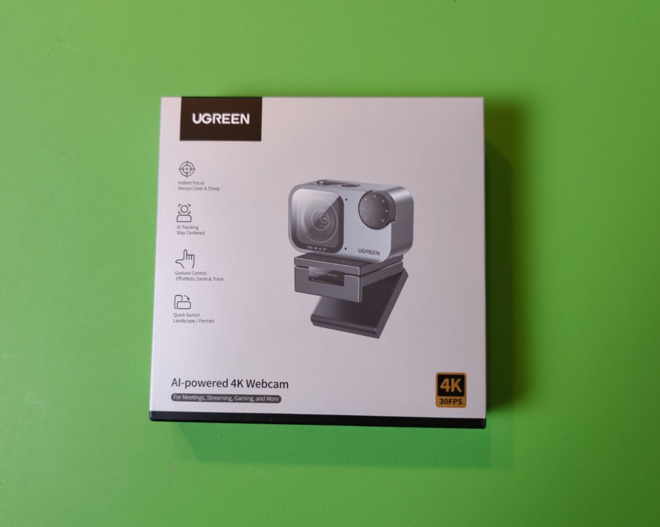 UGREEN FineCam 4k  30 FPS Pro WebCam AI Powered(gray, new, Model:CM930)