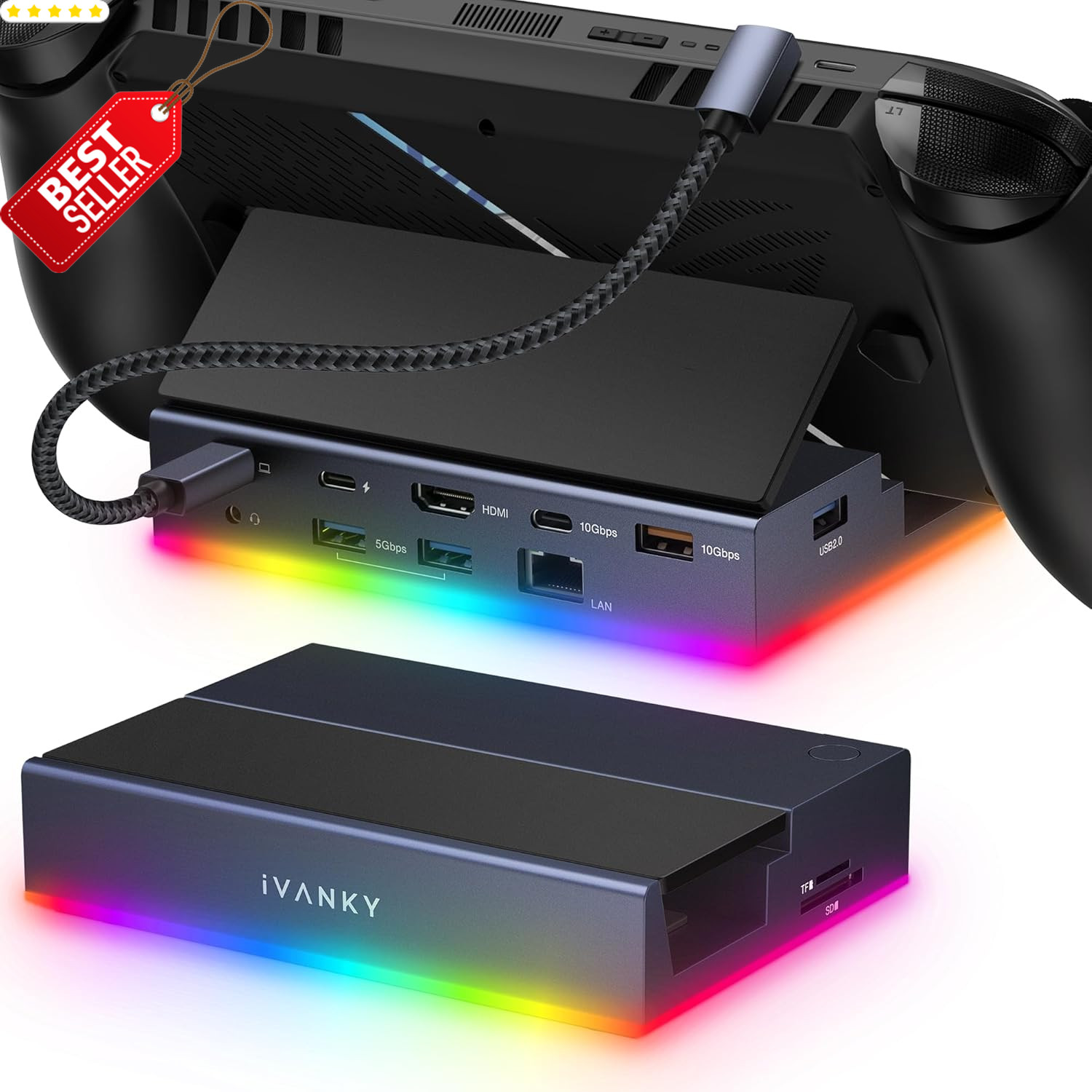 14-in-1 RGB Docking Station 4K 120Hz 100W ROG Ally Steam Deck Legion Go - US