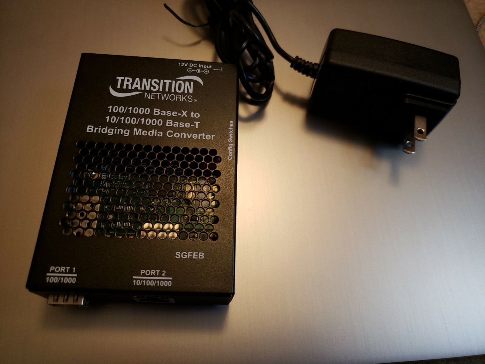 Transition Networks 10/100/1000Base-T (RJ-45) to 100/1000Base-X SFP slot empty