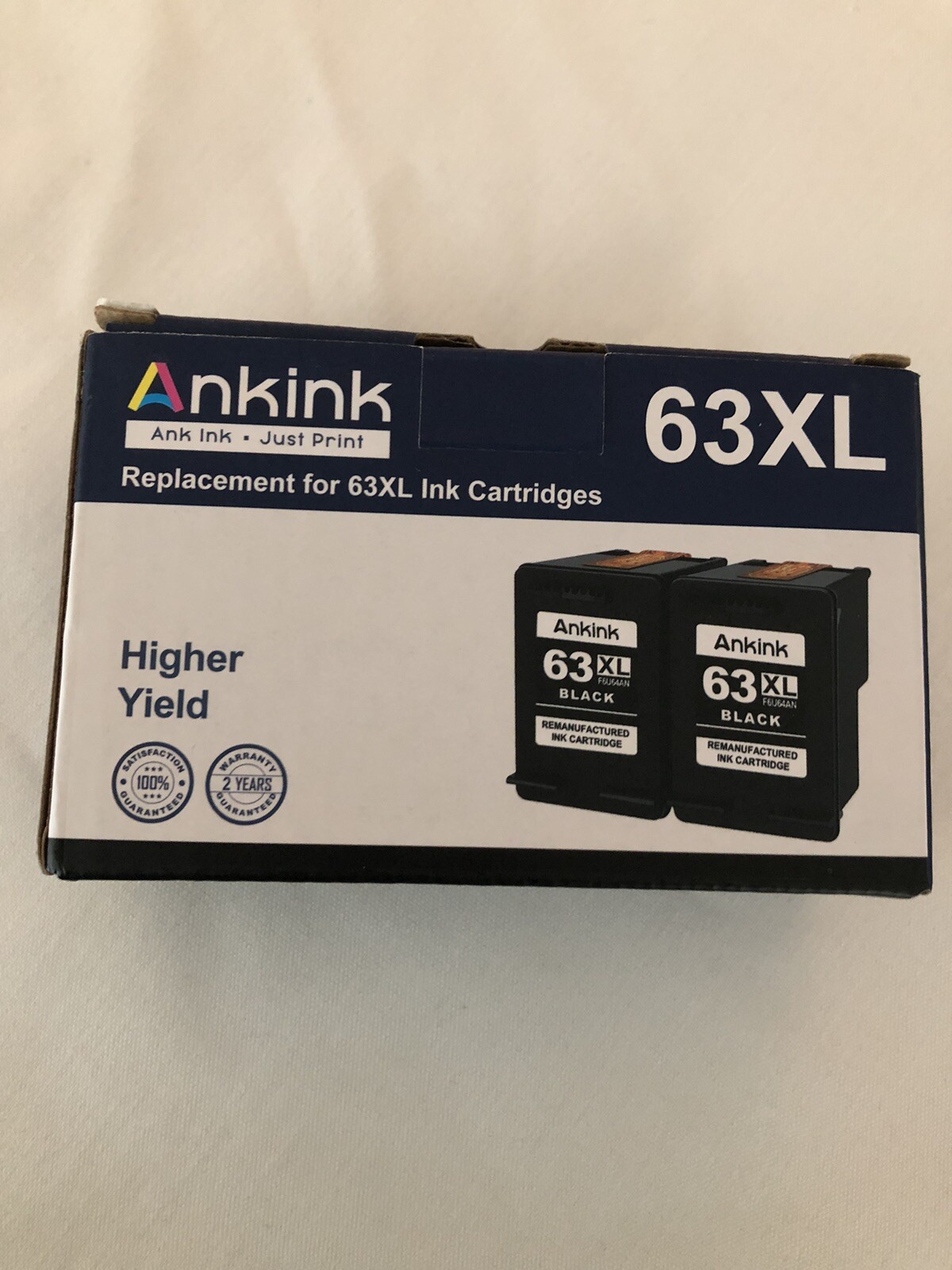 Ankink Higher Yield 63XL Black Ink Replacement For HP63 & HP63xl BSHP63XL2B