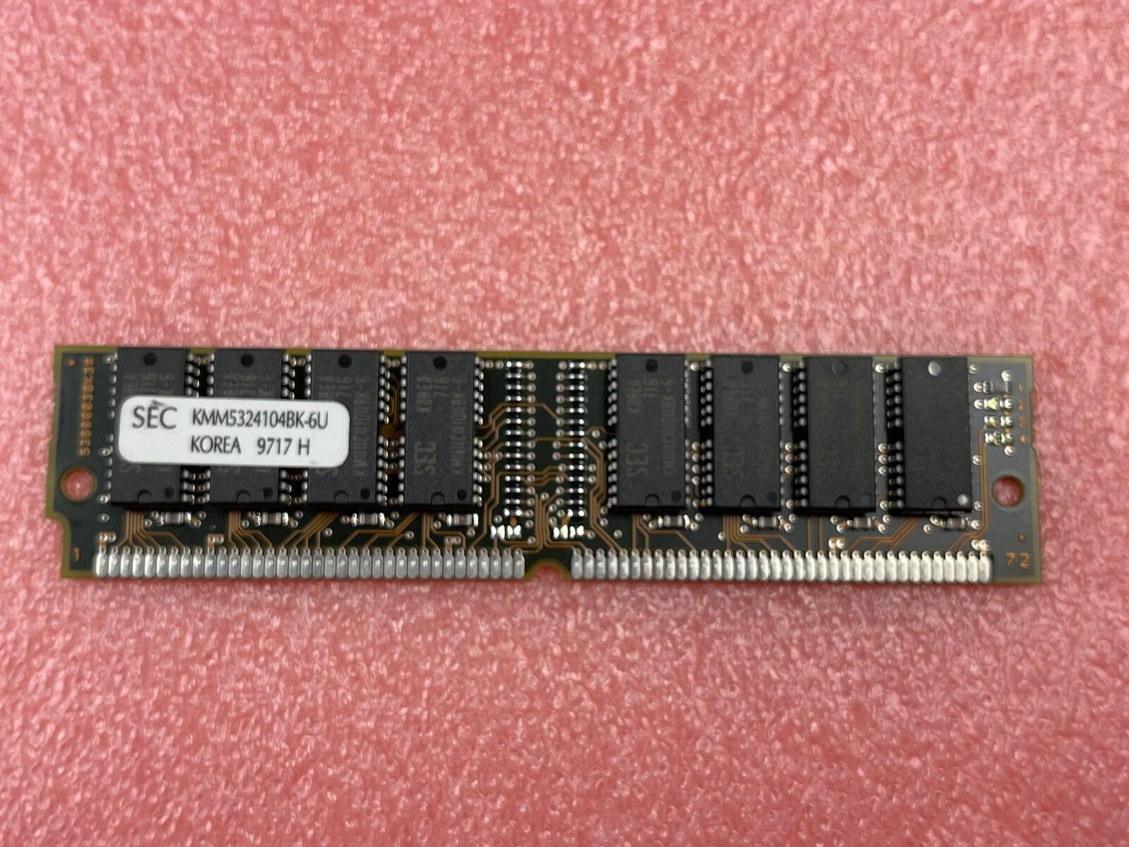 Samsung16MB KMM5324104BK-6U Ps/2 Edo Simm RAM Single Sided 4Mx32 60ns 5V 72-Pin 