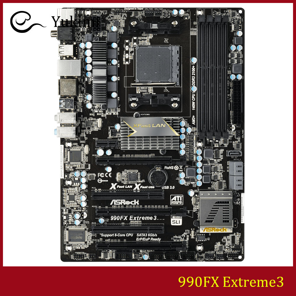 FOR ASROCK 990FX Extreme3 DDR3 AMD AM3 32GB ATX Motherboard Test OK
