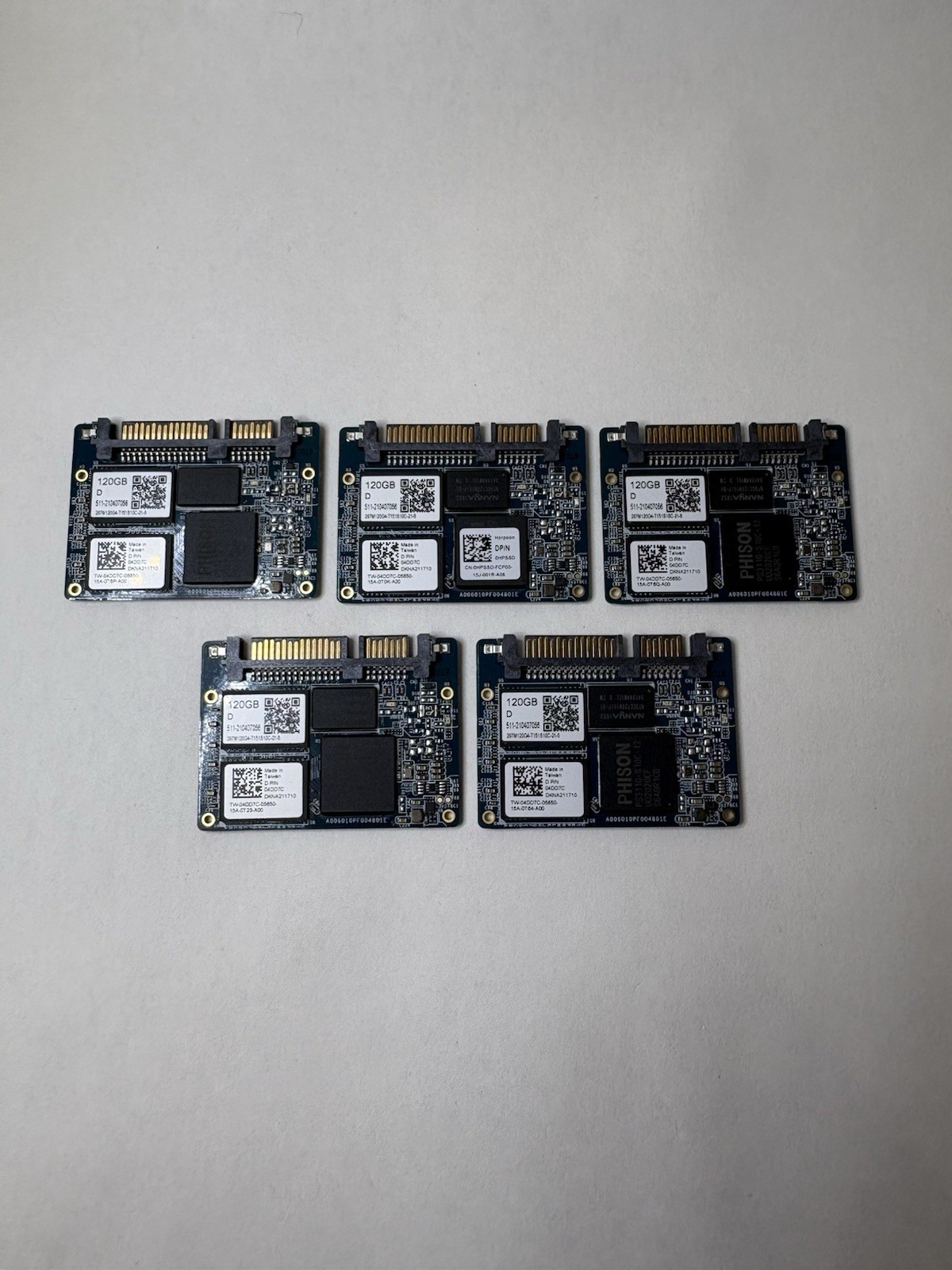 Lot Of 5- 120GB mSATA SSD Boot Drives (Phison, Kioxia) (wiped and tested)