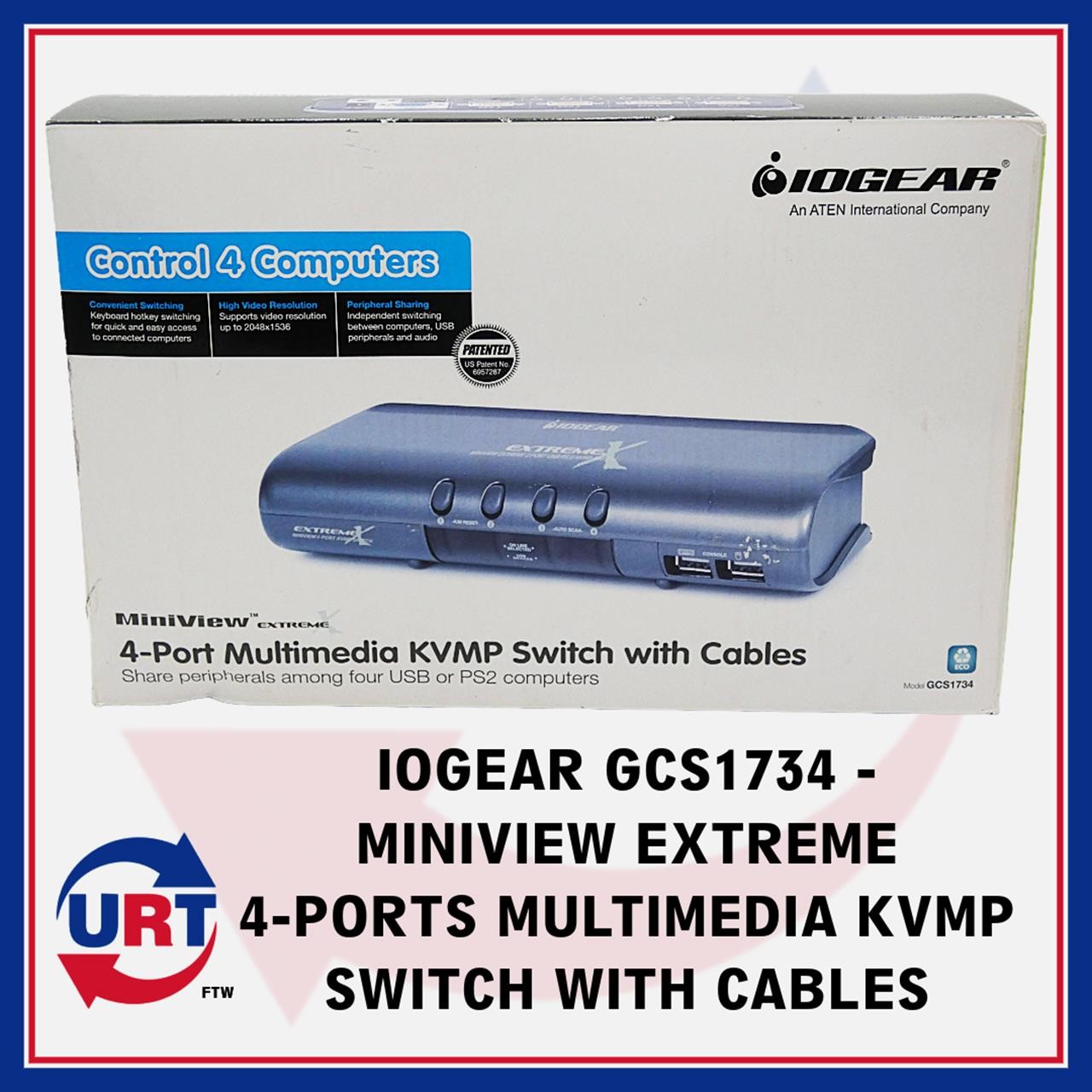 IOGEAR GCS1734 - MINIVIEW EXTREME 4-PORTS MULTIMEDIA KVMP SWITCH WITH CABLES