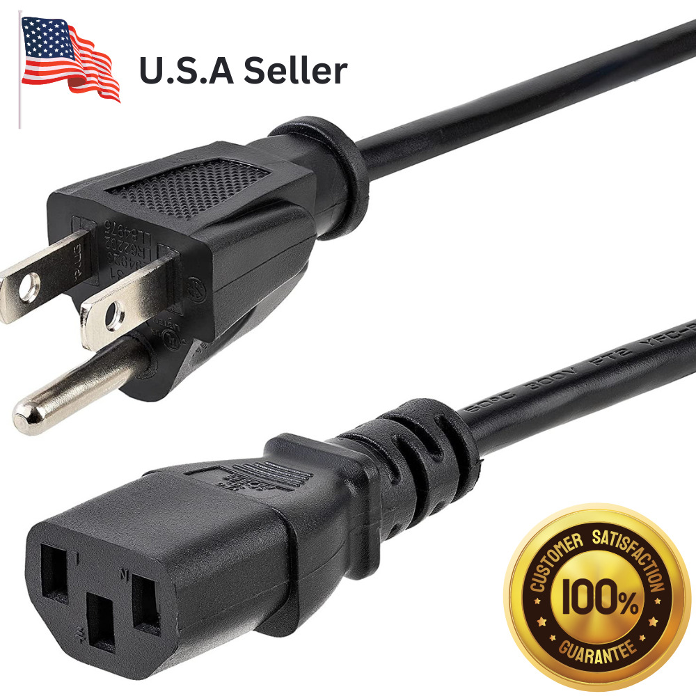 3 Prong Replacement AC Power Cord Cable US Plug for PC Desktop Dell XBox Cisco