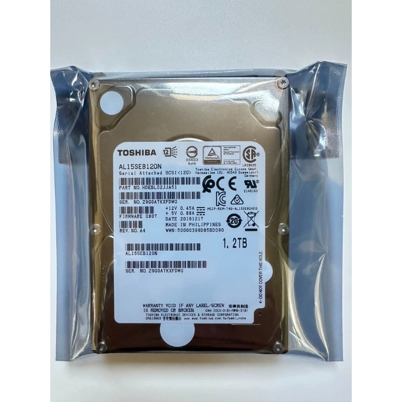 1PCS AL15SEB120N Toshiba AL15SEB120N HDD 1.2TB SAS 12Gb/s 10K 2.5" Hard Drive N