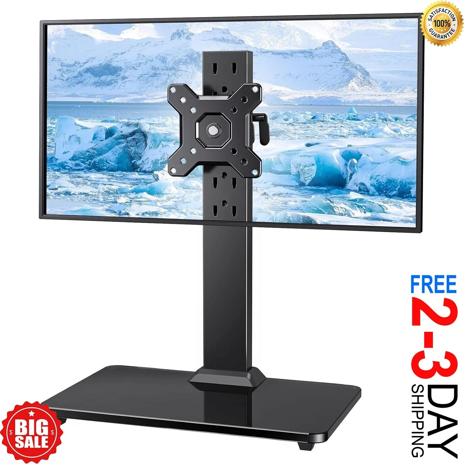 Single Monitor Stand VESA Mount for 13-32 Inch Screens, Free-Standing Monitor