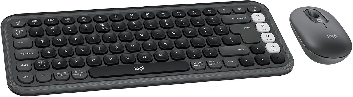 Logitech POP Icon Combo Wireless Keyboard Mouse Graphite OffWhite