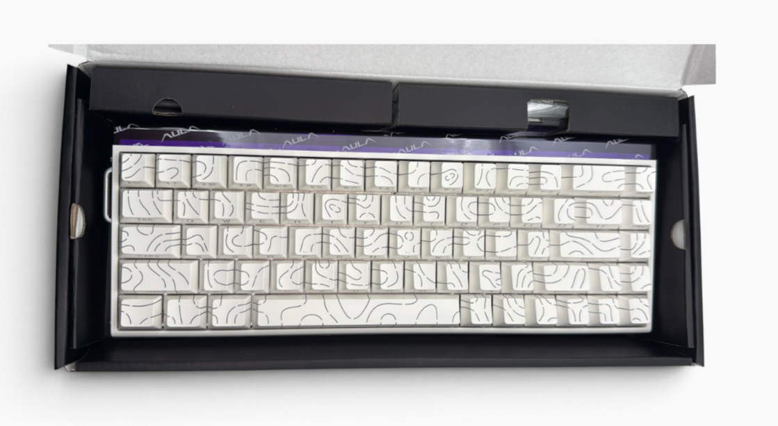 NEW AULA HERO68HE  Wired USB-C RGB Backlit Macro Gaming Keyboard White