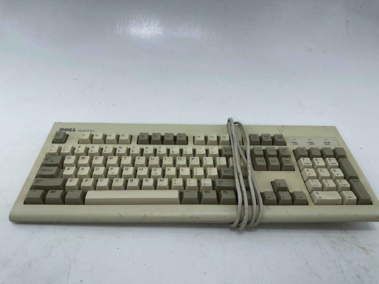 Vintage Dell QuietKey PS/2 Computer Keyboard Beige SK-8000 Wired PS2 PC