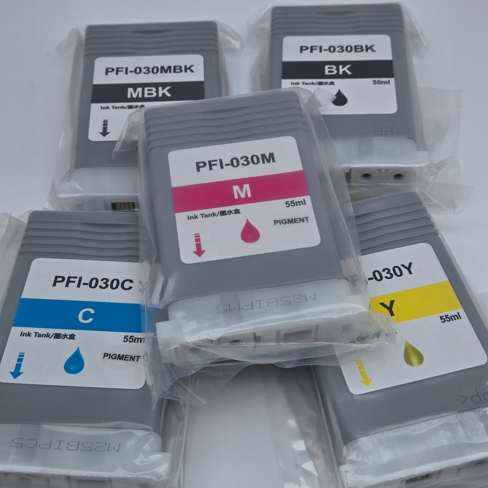 Compatible PFI-030 Ink Cartridges 55ml (5Pcs) for Canon TA-20 TA-30 TM-240/340