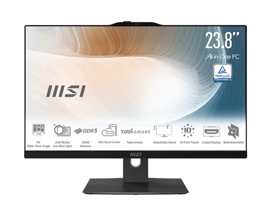 MSI Modern 23.8" FHD Touch All-In-One Computer Intel Core 3 100U 8GB 512GB SSD