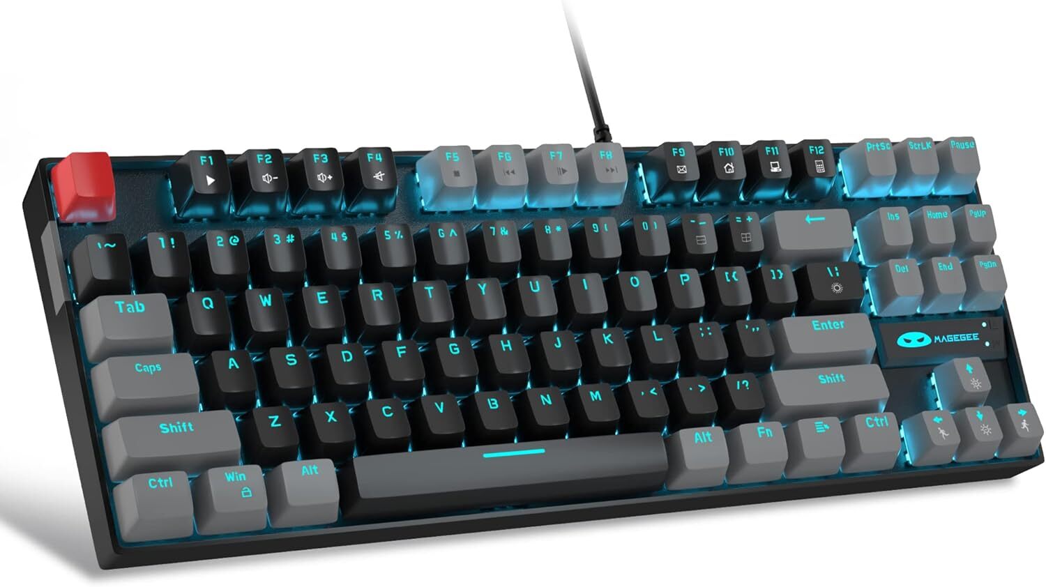Magegee Mk Star Mechanical Keyboard Black Grey Red Switch Rgb Backlight 87 Keys