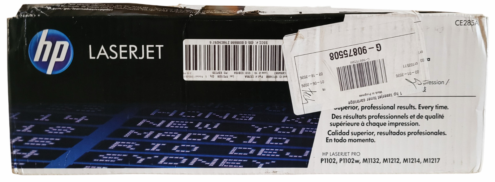HP LaserJet 85A Black CE285A Print Cartridge With Rough Deformed Box