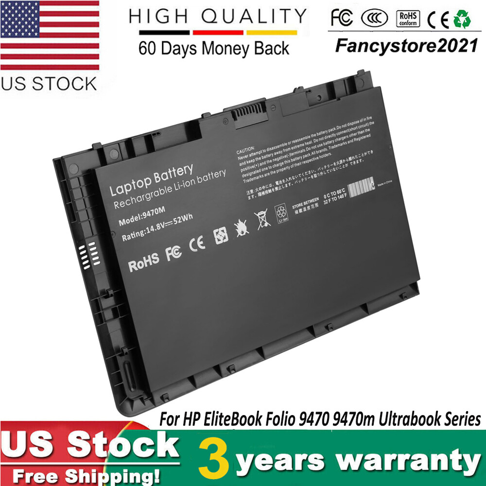 For HP EliteBook Folio 9470m Laptop Battery 52Wh 687945-001 BT04XL 6875172CT F