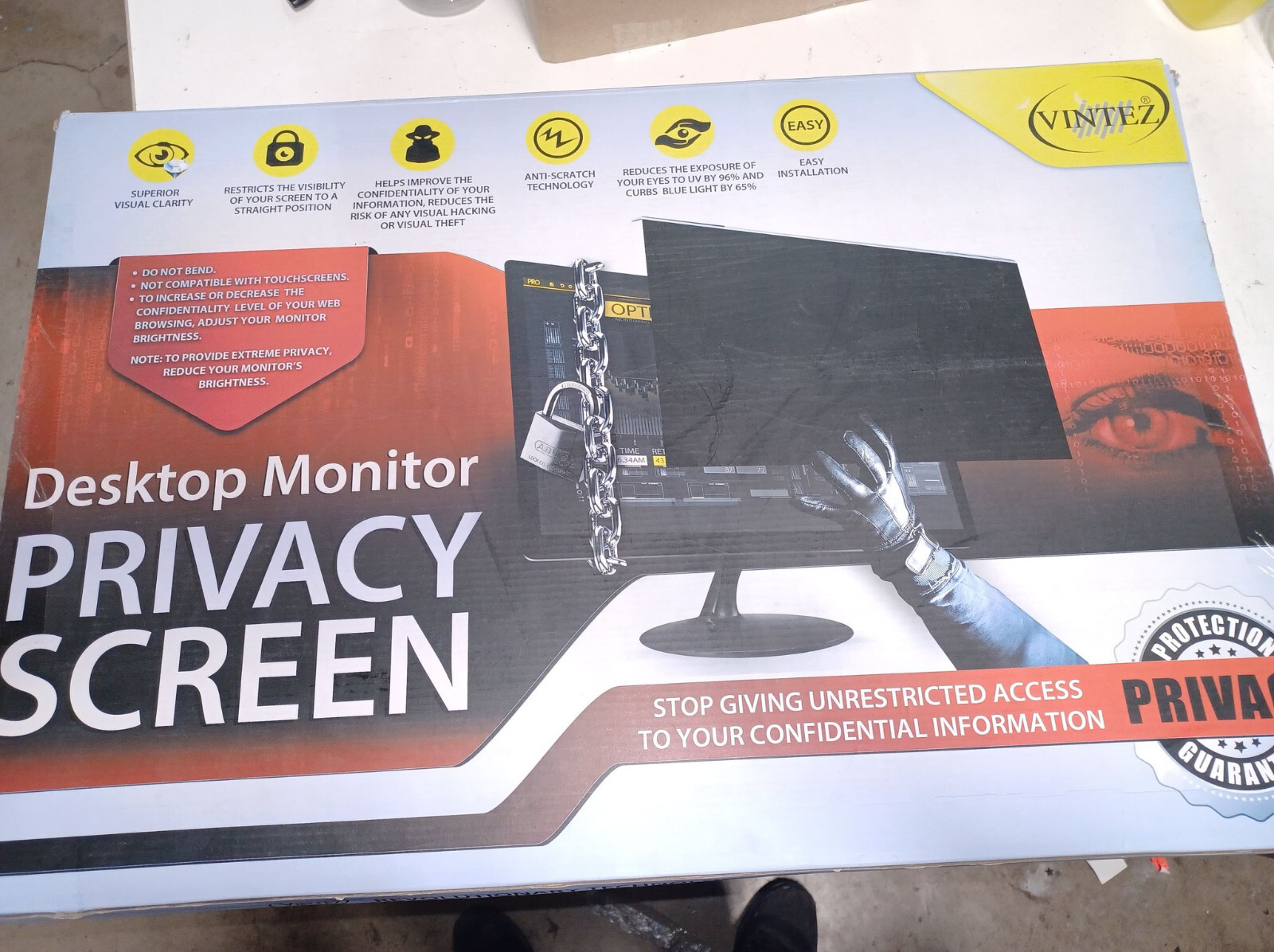 VINTEZ 28 in Computer Privacy Screen Filter for 16:9 Widescreen Computer Monitor