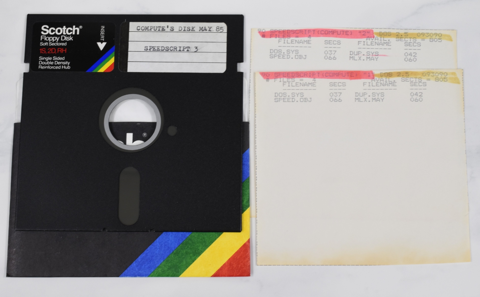 Vtg Computer Scotch Floppy Disk-Rare, Untested, As-Is (Speedscript 3)