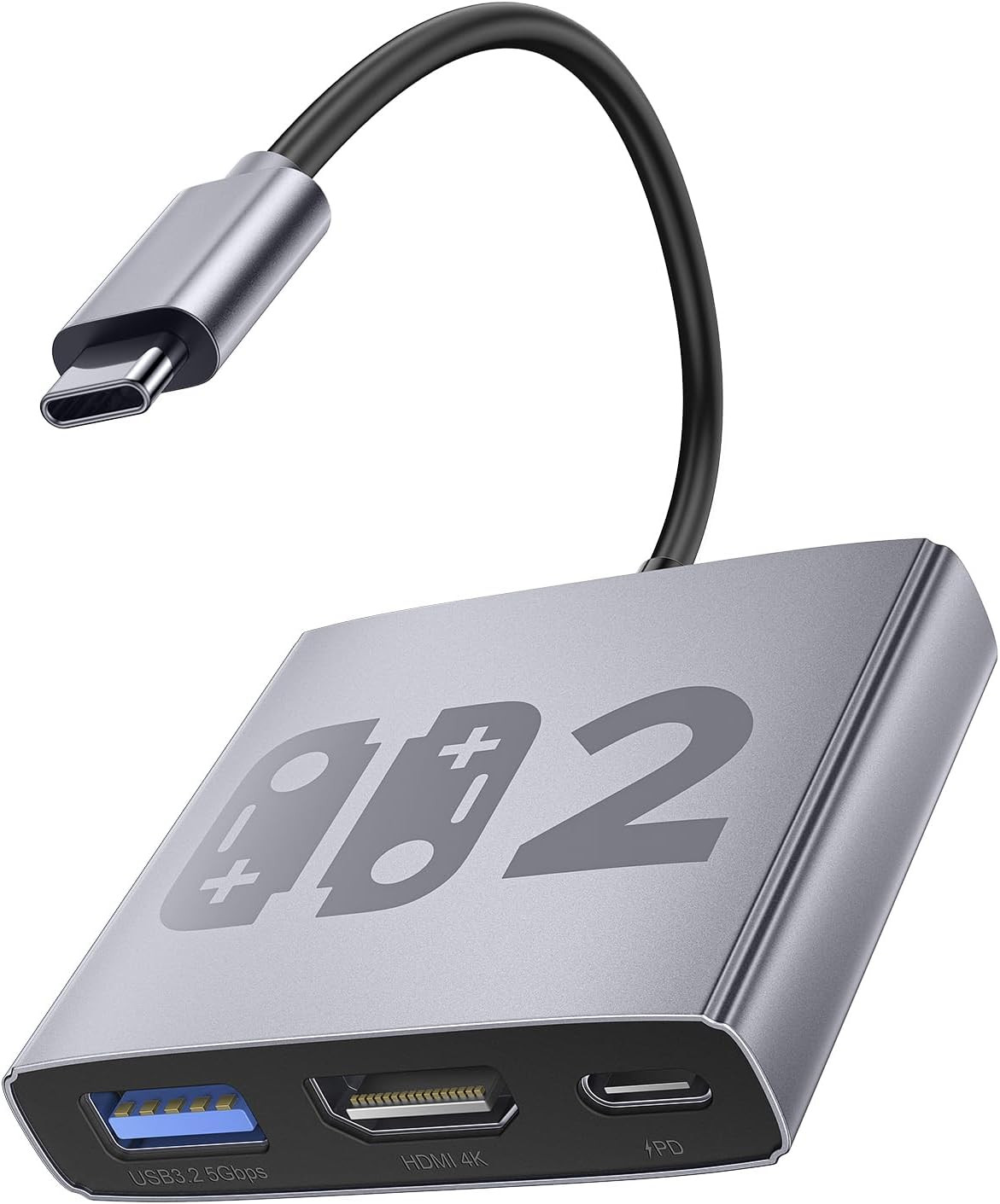Aluminum Alloy 3-In-1 Switch 2 Dock, Portable Docking Station