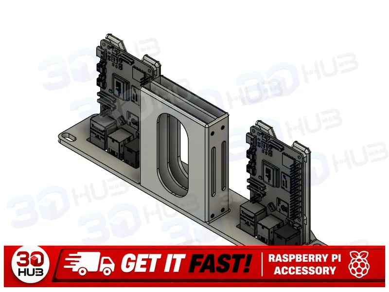 10-Inch Rack Mount 2x Raspberry Pi 3 5 + 2x SSD Holder Server Bracket