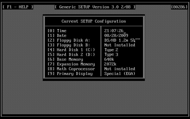 BOOTABLE GSETUP (IBM AT 5170) 286 BIOS SETUP UTILITY DISK ON 5.25