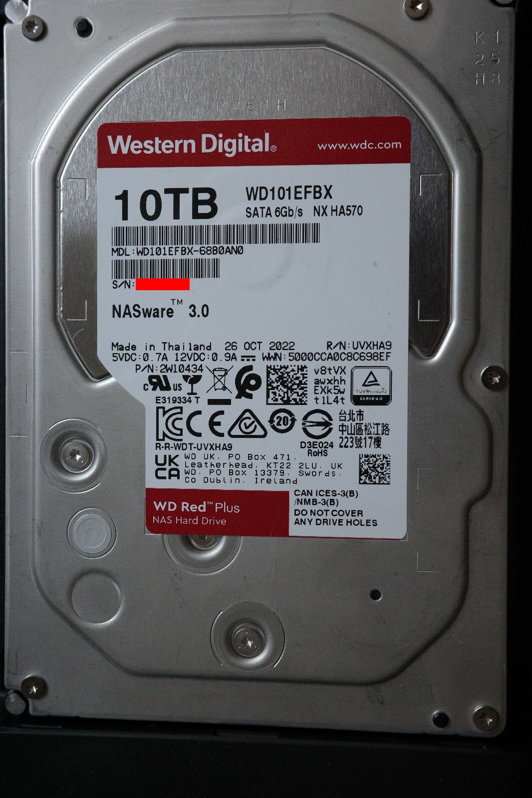 Western Digital Red Pro (7200RPM, 3.5", SATA III, 256MB Cache) 10TB HDD 68B0AN0