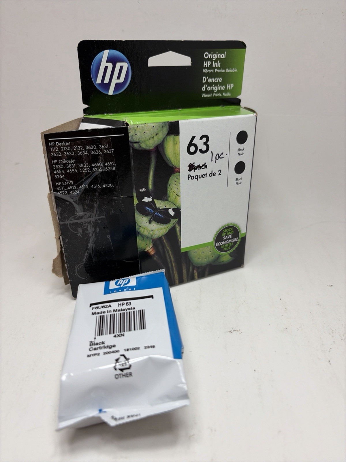 NEW SEALED - Genuine HP Black 63 Ink Cartridge - EXP 10/20 Open Box