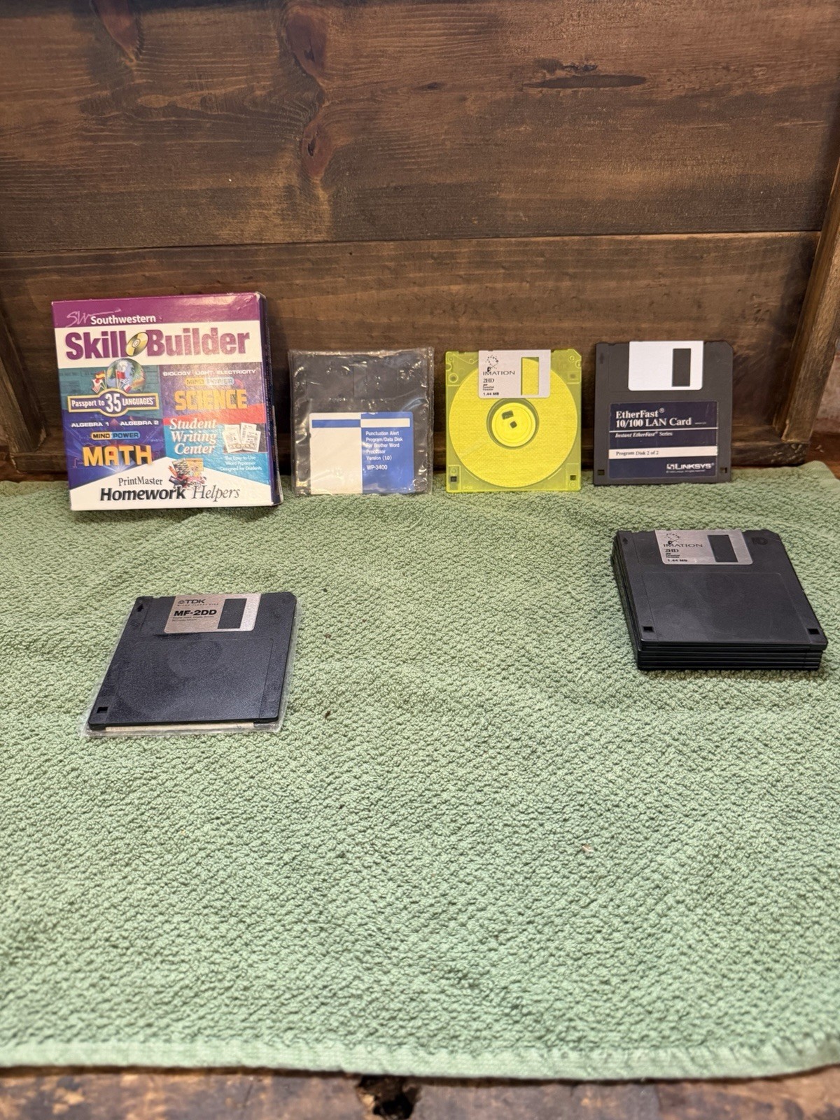 Vintage Floppy Disk Lot 3.5” Software TDK MF-2DD Linksys EtherFast 