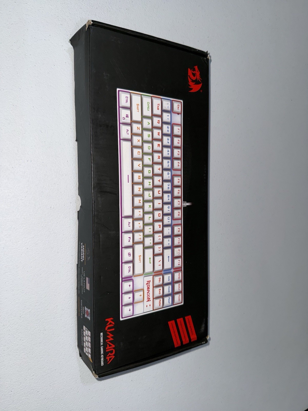 Red Dragon K552 Mechanical Gaming Keyboard, LED, Red Switches, White *WORKS
