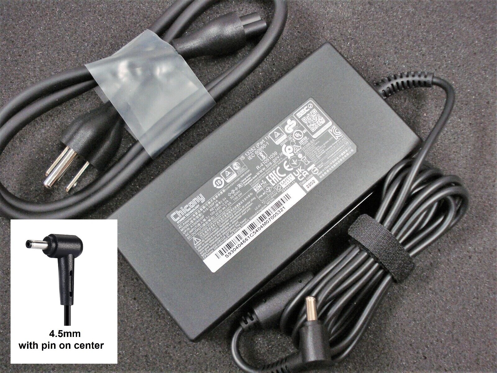 New Genuine OEM Chicony 150W 20V 7.5A Charger for MSI WF66 957-15621P-104