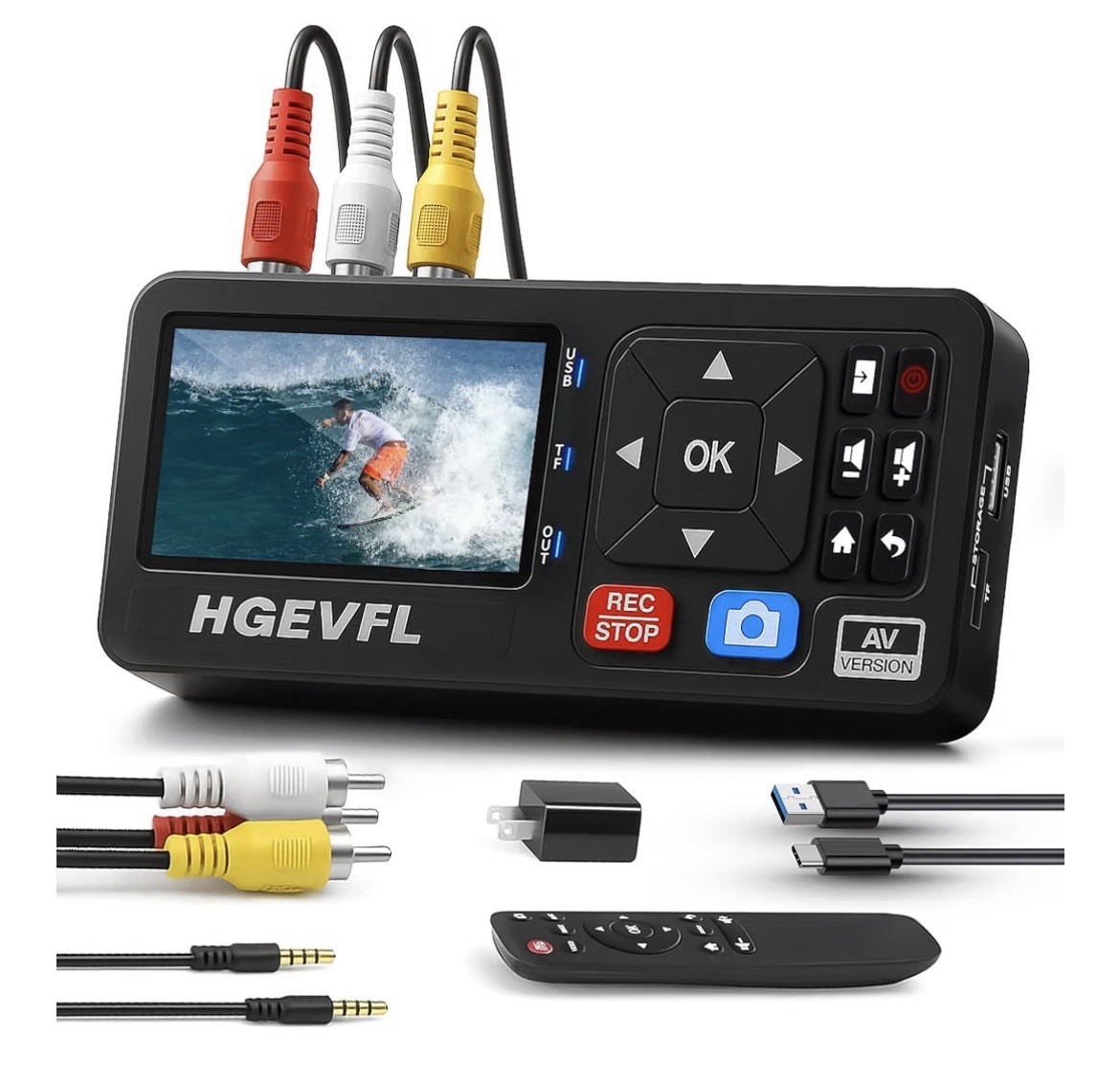VHS to Digital Converter with 3" Display, AV & HDMI Video Capture D... Fast Ship