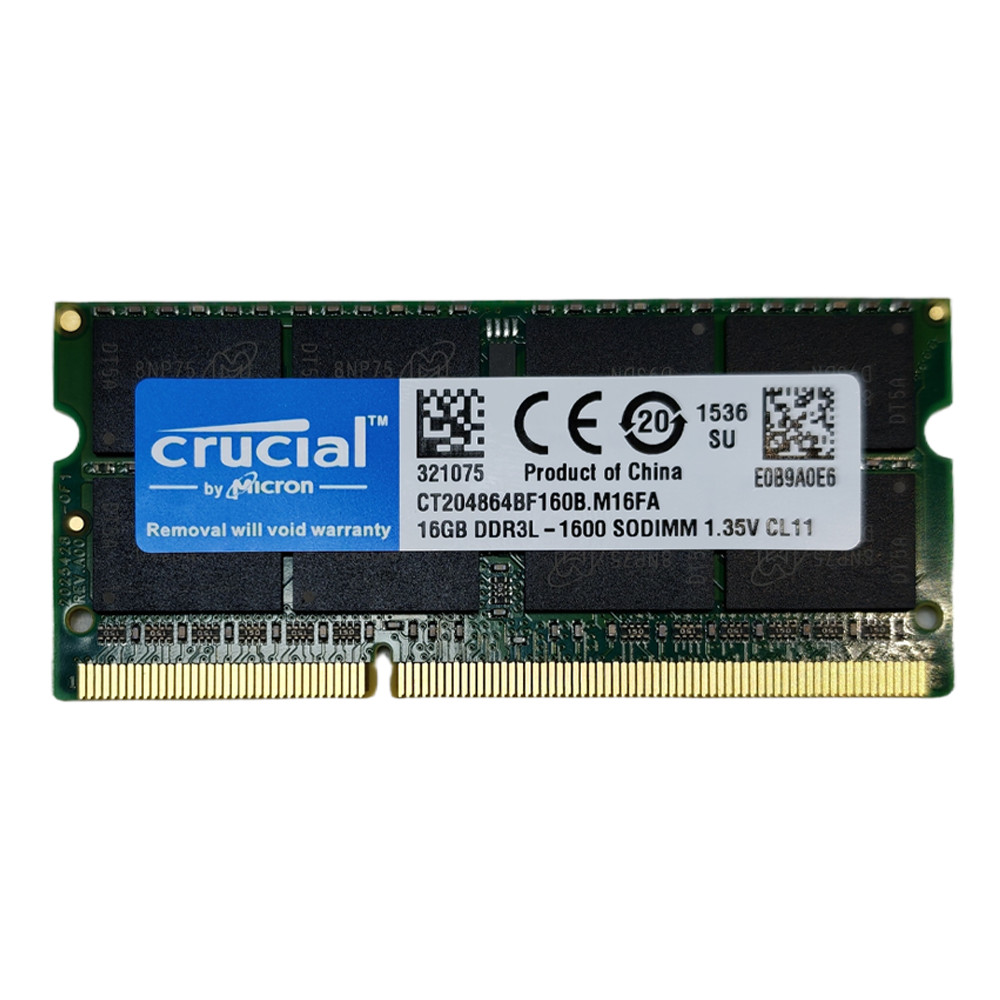 For Crucial 1x 16GB DDR3L 1600mhz PC3L-12800S 1.35V Laptop SODIMM Memory RAM LUS