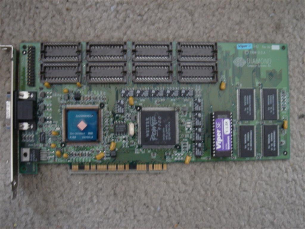 Diamond Viper SE PCI SVGA video card with disks  & manual - Rare - Vintage as is