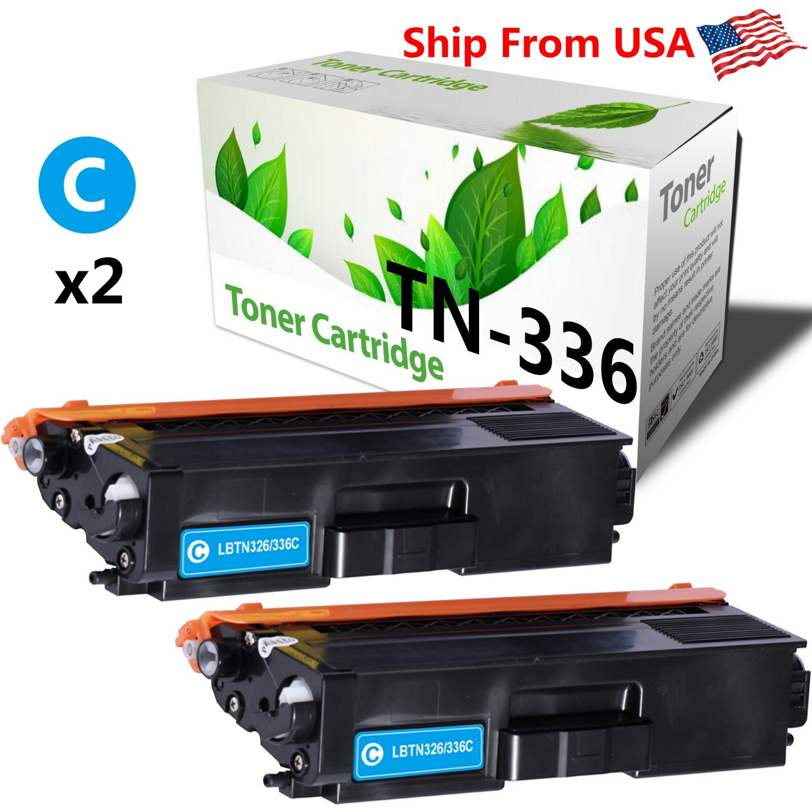 2-PacK TN-336 TN336 Toner Cartridge for Brother HL-L8250CDN HL-8350CDW