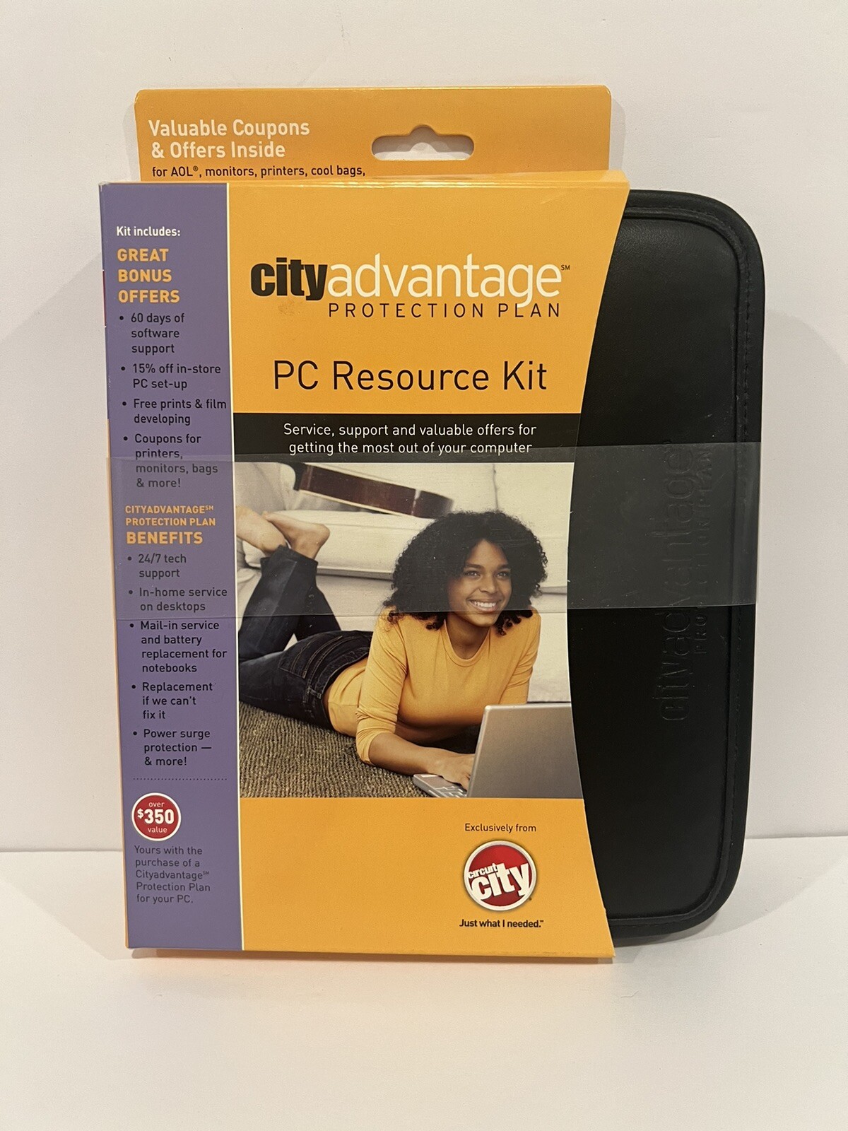 City Advantage Windows XP PC Resource Kit Faux Leather Zip Case