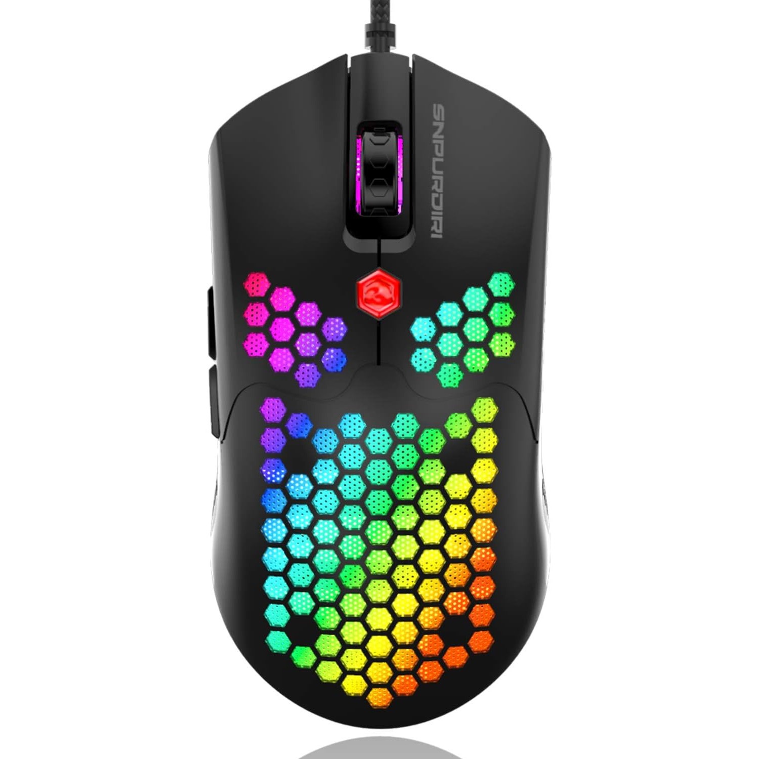 Wired RGB Gaming Mouse, 16000DPI Mice, 7 Buttons, Lightweight Honeycomb Shell